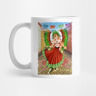 Christmas Quetzalcoatl Skirt Tecnica Mask Background Jagged Mug